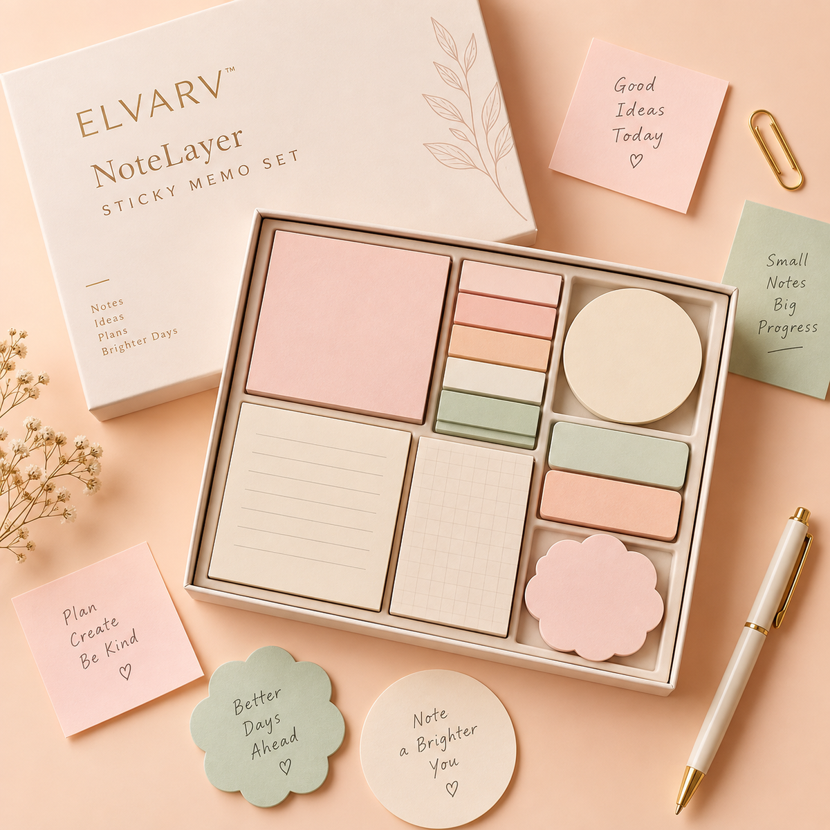 Elvarv™ NoteLayer Sticky Memo Set